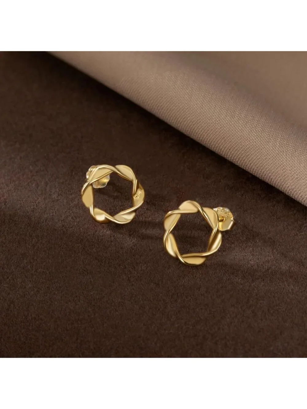Minimalist 925 Sterling Silver Circle Stud Earrings for Women & Teens - Hollow